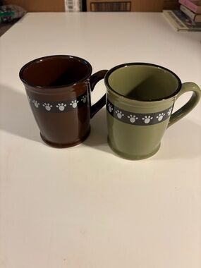 Green Paw Print Ceramic Coffee Mug - Unbranded